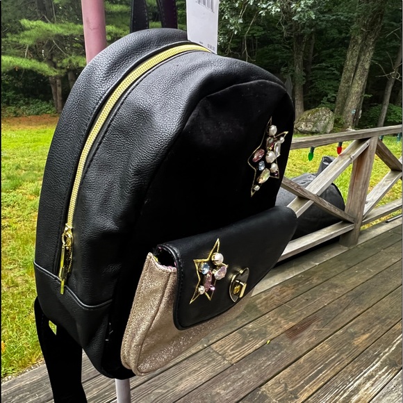 Betsey Johnson Metallic Black BM19515 Backpack - Picture 6 of 10